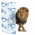 Glastür mit Zebra-Dekorfolie und dahinter lauerndem Löwen