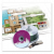 Farbiger Bauplan mit CD-Stapel und USB-Stick