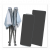 Halb zusammengefaltetes Grundgerüst mit schon befestigtem Stoffbanner und separater Tischplatte und Regalboden