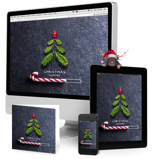 Weihnachtsmailing als Karte oder online für Handy, iPad oder Computer