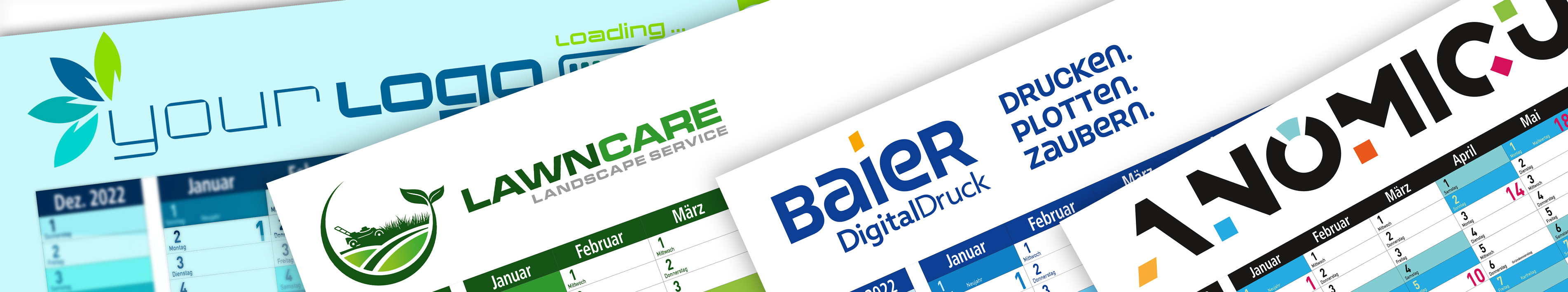 Individuelle Wandplaner mit eigenem Logo und Adressen